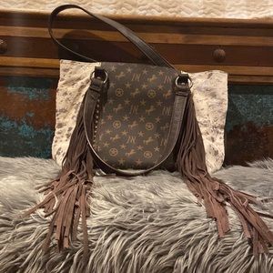 Montana West acid wash hide purse